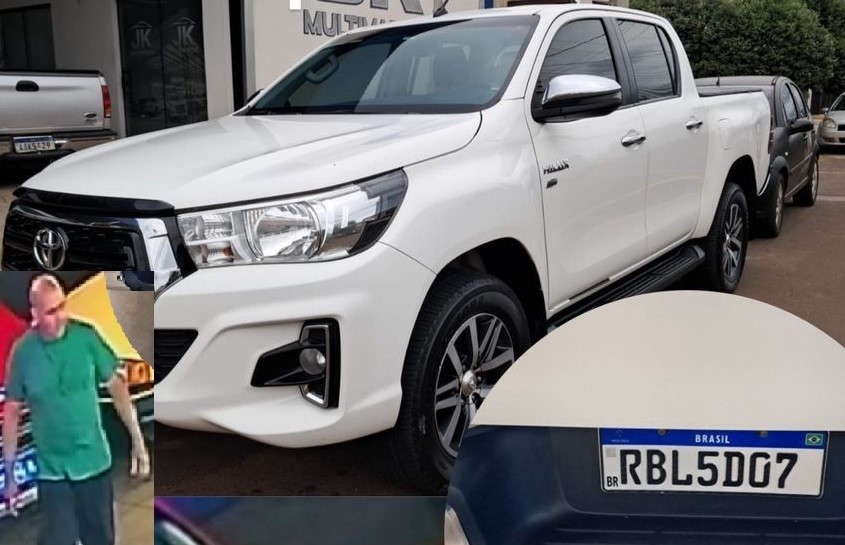 Em Naviraí,  homem se passa por cliente e furta Toyota Hilux de garagem de veículos
